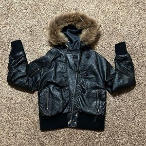 Kelli Kouri Leather Bomber jacket